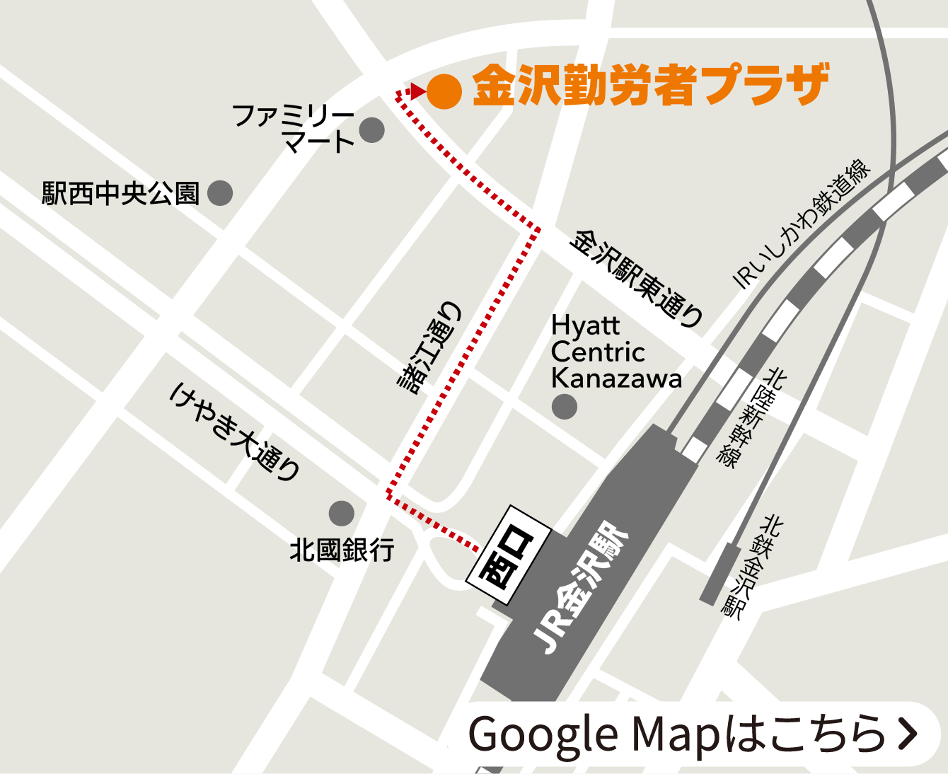 金沢会場の地図