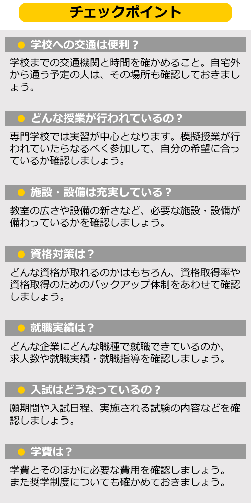 専門学校ってどんな学校